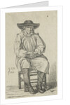 Seated man with stick by Anthonie Willem Hendrik Nolthenius de Man