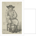 Seated man with stick by Anthonie Willem Hendrik Nolthenius de Man