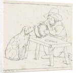Boy with dog and an empty pot by Anthonie Willem Hendrik Nolthenius de Man