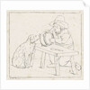 Boy with dog and an empty pot by Anthonie Willem Hendrik Nolthenius de Man