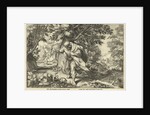 Teiresias stores in a forest two mating snakes by Workshop of Hendrick Goltzius