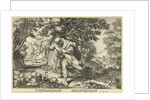 Teiresias stores in a forest two mating snakes by Workshop of Hendrick Goltzius