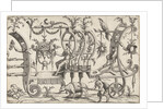 Chariot drawn by a fantasy beast with goat goatee by Cornelis Bos