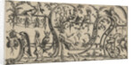 Chariot with stroomgod drawn by two satyrs by Cornelis Bos