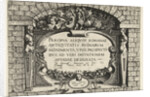 Title print for a series of Roman ruins, Italy by Hieronymus Cock