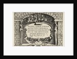 Title print for a series of Roman ruins, Italy by Hieronymus Cock