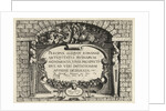 Title print for a series of Roman ruins, Italy by Hieronymus Cock