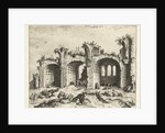 View of the ruins of the Basilica of Constantine by Hieronymus Cock