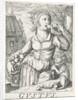 Taste Gustus, a woman with fruits by Hendrick Hondius I