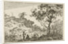 Dune landscape with a large tree by Hermanus Fock