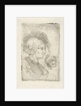 Study sheet with two female heads by Louis Bernard Coclers