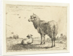 Ewe with lamb by Karel Dujardin