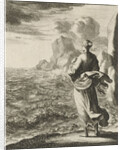Woman watching from the shore out to sea by Pieter Arentsz II