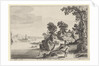 River landscape with travelers on country road by Claes Jansz. Visscher II