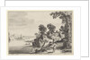 River landscape with travelers on country road by Claes Jansz. Visscher II
