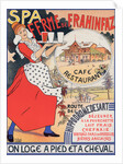 Belgium poster for Ferme de la Frahinfaz. cafe restaurant near Spa Belgium 1896 by Adolphe Crespin