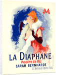 Poster for la Poudre de Riz la Diaphane. face-powder; sarah Bernhardt by Jules Chéret