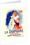 Poster for la Poudre de Riz la Diaphane. face-powder; sarah Bernhardt by Jules Chéret