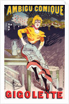 Poster for Théâtre de l'Ambigu, Gigolette by Albert Guillaume