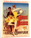 Poster for l'Amant des Danseuses, the lovers of dancers, a novel by M. Félicien Champsaur, 1888 by Jules Chéret