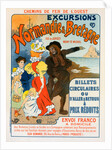 Poster for la Compagnie des Chemins de fer de l'Ouest, Excursions en Normandie et Bretagne by Georges Meunier