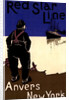 Belgian poster Red Star Line. From Antwerp to New York by Henry Cassiers