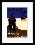 Belgian poster Red Star Line. From Antwerp to New York by Henry Cassiers