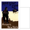Belgian poster Red Star Line. From Antwerp to New York by Henry Cassiers