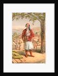 Albanian guard or soldier, Travels through Turkey 1862 by Henry J. Van Lennep
