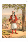Albanian guard or soldier, Travels through Turkey 1862 by Henry J. Van Lennep