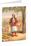 Albanian guard or soldier, Travels through Turkey 1862 by Henry J. Van Lennep