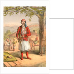 Albanian guard or soldier, Travels through Turkey 1862 by Henry J. Van Lennep