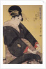 Tamaya uchi Hanamurasaki, Sekiya, Teriha, Hanamurasaki of the Tamaya, kamuro, Sekiya, Teriha by Utamaro Kitagawa