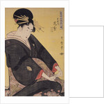 Tamaya uchi Hanamurasaki, Sekiya, Teriha, Hanamurasaki of the Tamaya, kamuro, Sekiya, Teriha by Utamaro Kitagawa