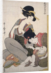 Chichi, About to breastfeed by Utamaro Kitagawa