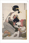 Chichi, About to breastfeed by Utamaro Kitagawa
