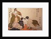 Nibijin ude-zumô, Arm-wrestling between two beauties by Utamaro Kitagawa