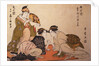 Nibijin ude-zumô, Arm-wrestling between two beauties by Utamaro Kitagawa