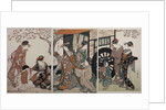 Mitate gosho-guruma, Parody of an imperial carriage scene by Utamaro Kitagawa