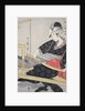 Hata-ori, Weaving on a loom by Utamaro Kitagawa