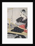 Hata-ori, Weaving on a loom by Utamaro Kitagawa
