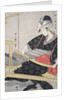 Hata-ori, Weaving on a loom by Utamaro Kitagawa