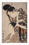 Kami-yui, Hairdresser by Utamaro Kitagawa