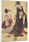 Jôbon no zu, Picture of the upper class. Fûzoku sandan musume, Three ranks of young women according to their fashions by Utamaro Kitagawa