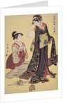 Jôbon no zu, Picture of the upper class. Fûzoku sandan musume, Three ranks of young women according to their fashions by Utamaro Kitagawa