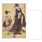 Jôbon no zu, Picture of the upper class. Fûzoku sandan musume, Three ranks of young women according to their fashions by Utamaro Kitagawa