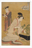 Ôgiya uchi Yashio, Someki, Tsumaki, Yashio of the Ôgiya, kamuro Someki, Tsumaki by Utamaro Kitagawa