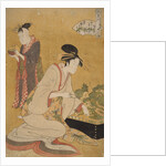 Ôgiya uchi Yashio, Someki, Tsumaki, Yashio of the Ôgiya, kamuro Someki, Tsumaki by Utamaro Kitagawa