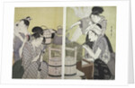 Daidokoro, Kitchen scene by Utamaro Kitagawa