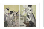 Daidokoro, Kitchen scene by Utamaro Kitagawa